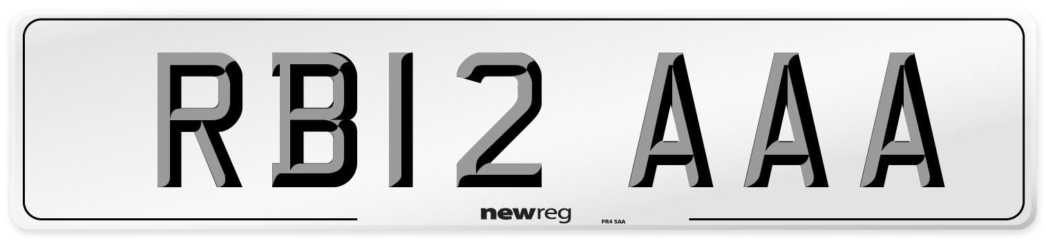 RB12 AAA Number Plate from New Reg